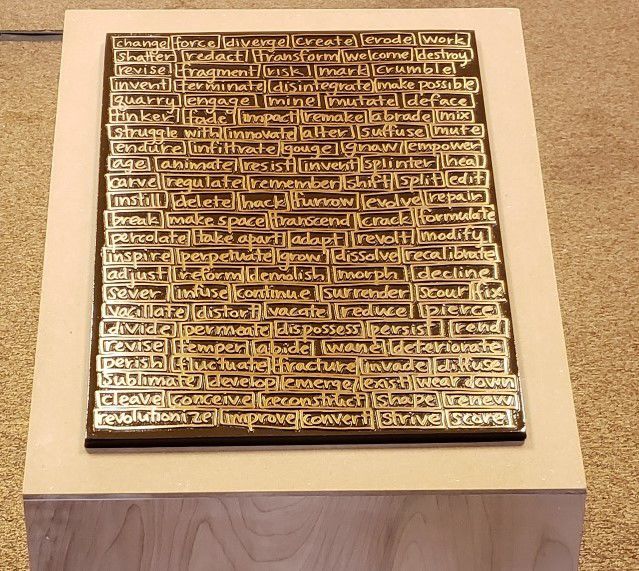 Bronze plaque by Nina Elder
